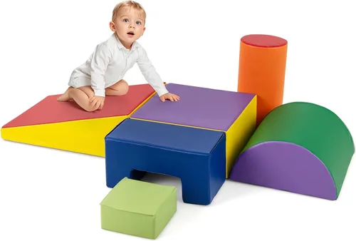 Miniatura 11 de Costzon Juego de escalada y gateo para niños pequeños, 6 piezas con cubierta de poliuretano para gatear, escalar y caminar, bloques de escalada