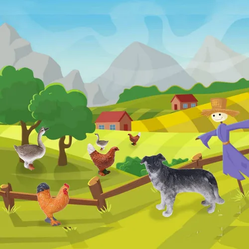Miniatura 5 de 15 piezas de mini figuras de juguetes realistas de animales de granja, juego educativo de aprendizaje de plástico, suministros de fiesta temática