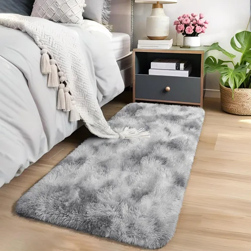 Miniatura 23 de AROGAN Alfombras de área suaves de arco iris para habitación de niñas de 6x9 pies, alfombras esponjosas de dormitorio para niñas, alfombra
