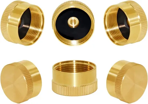 Joywayus 6 tapas de botella de propano de latón macizo universal para todos los cilindros de tanque de gas de 1 libra sellados tapas de protección