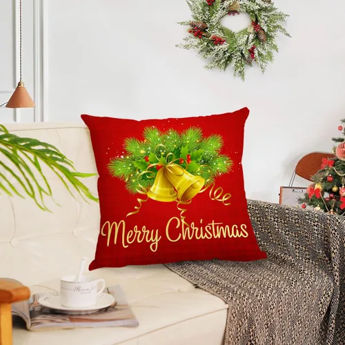 Miniatura 3 de Fundas de Almohada Feliz Navidad 12x12 Juego de 4 Fundas de Almohada de Terciopelo de Navidad Rosa Navidad Invierno Vacaciones Fundas de Almohada