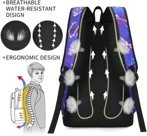 Miniatura 3 de Mochila escolar estilo Rickyh, mochila de viaje para hombres y mujeres, mochila ligera con compartimento para portátil, Tamaño único