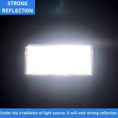 Miniatura 2 de Reflector autoadhesivo rectángulo 94X44mm seguridad impermeable pegar en árboles de buzón de entrada Blanco