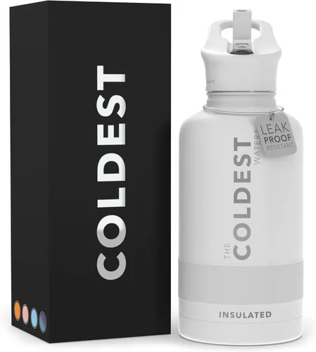 Miniatura 57 de Coldest - Botella para agua con tapa que incluye pajilla, térmica y metálica (acero inoxidable), para hombres y mujeres, color morado