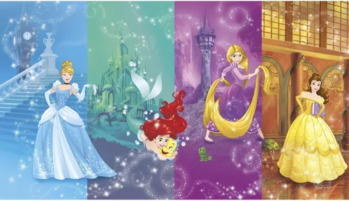 Miniatura 4 de Disney RoomMates JL1280M Disney Princess Royal Debut - Mural de pared extraíble activado por agua, 10.5 pies x 6 pies