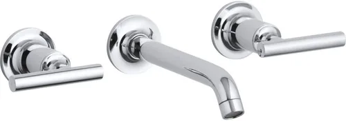 Miniatura 12 de Kohler T14413-4-BGD Purist - Grifo de pared para lavabo Cromo pulido