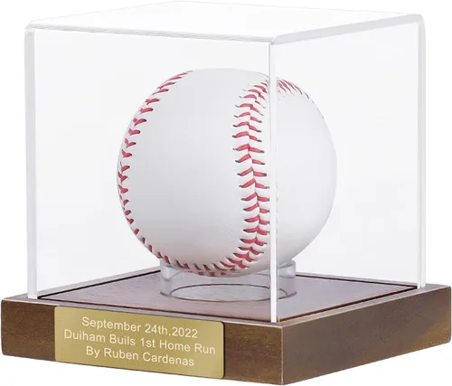 Estuche de exhibición de béisbol, estuche de béisbol con grabado Remember Your Special Baseball, caja de almacenamiento de béisbol acrílica con