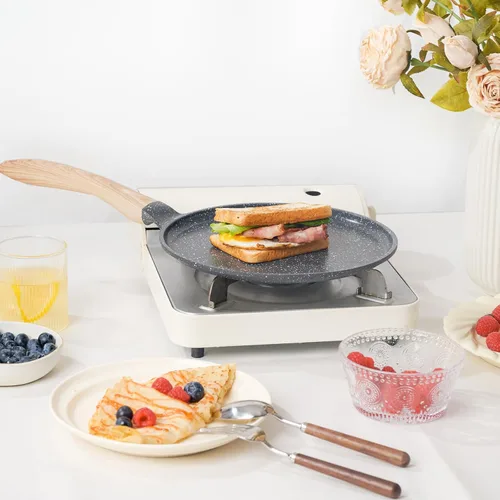 Miniatura 8 de JEETEE Sartén para Crepes Antiadherente, Plancha Comales Para Tortillas de 11 Pulgadas para Estufa, Sartén Plana para Panqueques con Revestimiento