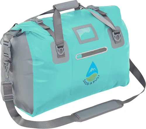 Miniatura 12 de Skog Å Kust Duffelsak - Bolsa de lona impermeable resistente para deportes, viajes y más, tamaños de 40, 60 y 90 litros, Negro, Deportivo/resistente