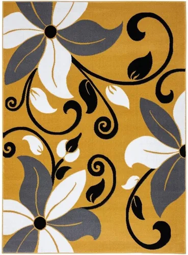 Miniatura 3 de LUXE WEAVERS 9242 Victoria - Alfombra moderna floral amarilla de 5 x 7 Amarillo