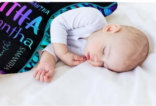 Miniatura 9 de D-Story Mantas de bebé personalizadas con nombres, manta personalizada para bebés niñas, manta de envoltura con inicial, regalos personalizados
