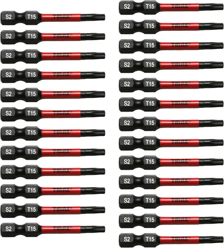 Miniatura 39 de TMAX Juego de puntas de destornillador de cabeza de estrella T6 Torx de 25 piezas, acero S2 de 6 puntos T-6 puntas de inserción de destornillador