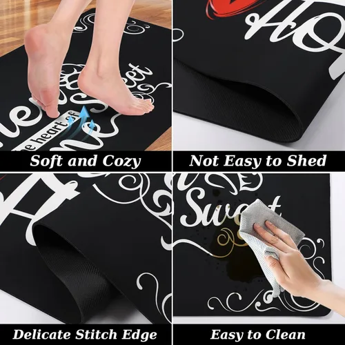 Miniatura 5 de XLHOMO Alfombrillas de Cocina para Piso Juego de 3 Piezas, Corredores Antideslizantes Acolchados Impermeables Cómodas Alfombras y Tapetes de Cocina