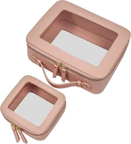 Miniatura 16 de LETGO Bolsas de Maquillaje Transparentes, Bolsa de Aseo Aprobada por la TSA con Cierre, Organizador de Maquillaje Transparente de Gran Capacidad