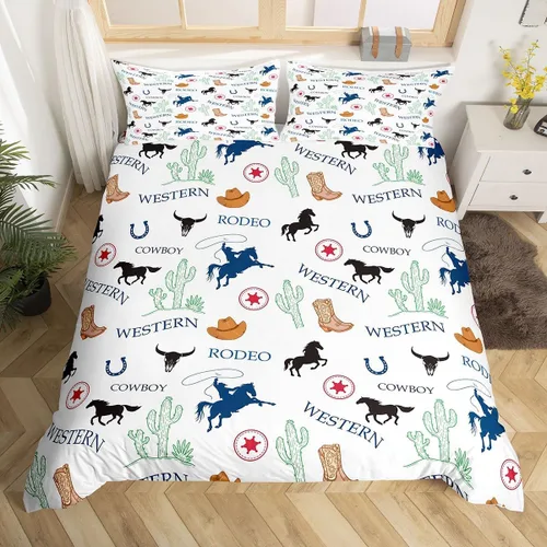 Miniatura 11 de Juego de ropa de cama de piel de vaca, funda de edredón con estampado de vaca de las tierras altas, tamaño individual, funda de edredón tribal