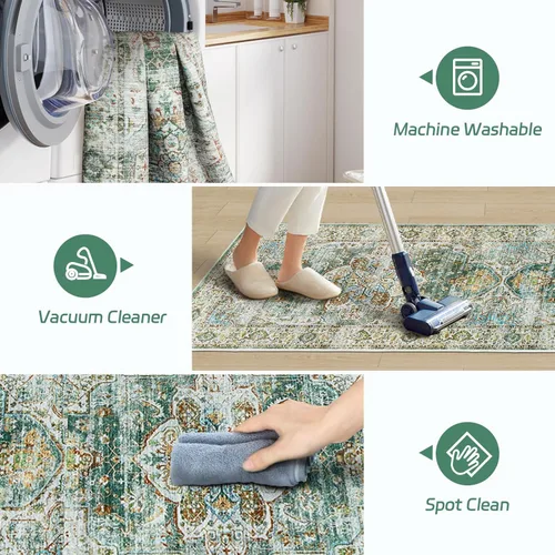 Miniatura 773 de Madane Tapete lavable de 2 x 10 pies para pasillo, cocina, recibidor, clásico, suave, antideslizante para interiores, casa de campo, baño, sala