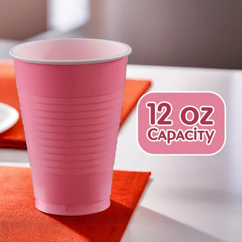 Miniatura 4 de Amscan Big Party Pack - Vasos de plástico duraderos, 50 unidades (paquete de 1), color rosa