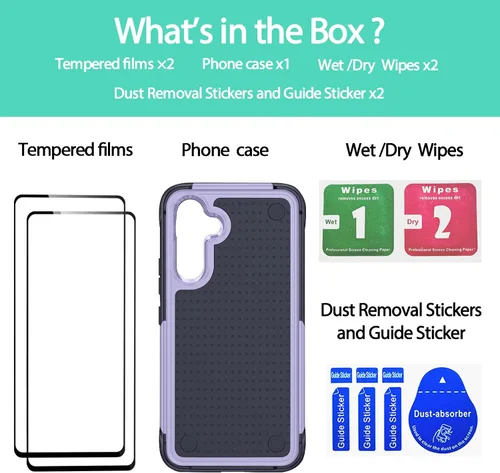 Miniatura 148 de Jeylly Compatible con Samsung Galaxy A22 5G Funda, Funda Samsung A22 5G con 2pcs protectores de pantalla de vidrio templado
