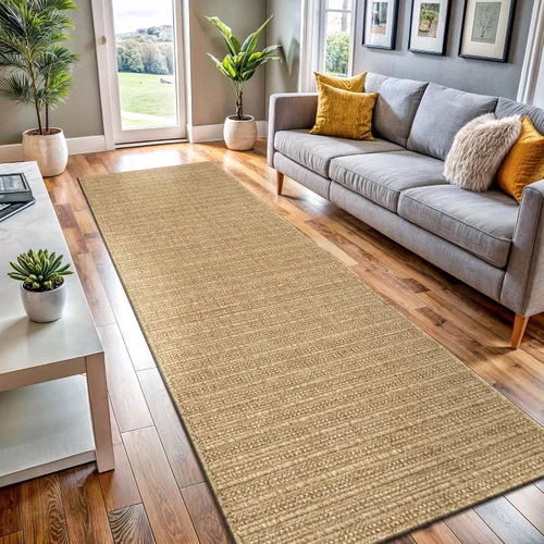 Miniatura 40 de Tapete de Puerta de Yute Fácil 2x3 Pies Interior Exterior Alfombras Naturales Alfombra de Fibra Sólida Alfombra de Área Tejida Boho Fácil de Limpiar
