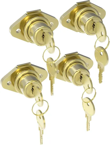 Miniatura 8 de Cerradura de cajón de escritorio de bronce antiguo con llave, cerradura de gabinete de repuesto segura para tocador, archivadores y muebles