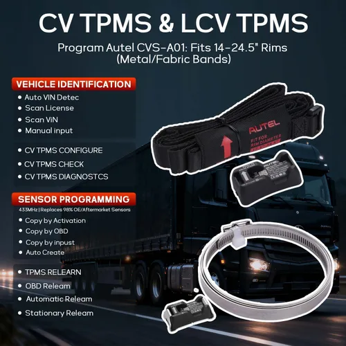 Miniatura 5 de Autel MaxiTPMS ITS600CV Herramienta TPMS para vehículos comerciales, para camiones remolques, autobuses, activar/leer/programar sensores CVS-A01