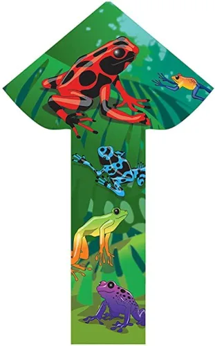 Miniatura 2 de WindNSun Breezyfliers - Cometa de 42 pulgadas, cola, mango, línea incluida (ranas de dardos)