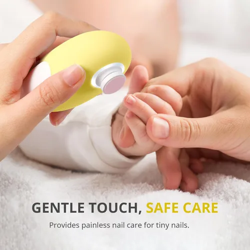 Miniatura 8 de AIRSEE Cortadora de uñas eléctrica para bebés con luz LED, cortaúñas para recién nacidos, lima de uñas eléctrica segura y fácil, juego de cuidado