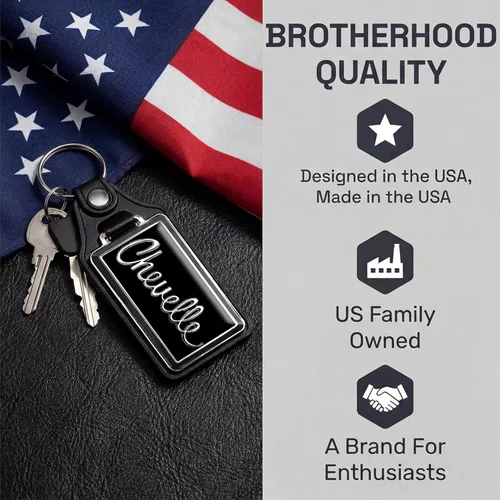 Miniatura 7 de Brotherhood Car Key Chain for Chevelle - Classic Models Keychain for Men and Women 1) Negro medianoche