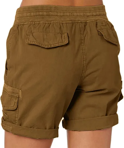 Miniatura 3 de Pantalones cortos sueltos con levantamiento de glúteos de lino hasta la rodilla Pantalones cortos deportivos para mujer con bolsillos Pantalones