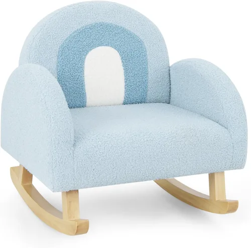 Sofá Infantil INFANS, Silla Balancín para Niños Pequeños con Estructura de Madera Sólida, Diseño Antivuelco, Tela de Felpa, Sillón para Niños para