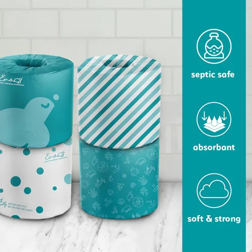 Miniatura 4 de Papel higiénico 100% de bambú a granel [2 capas, 450 hojas, 24 rollos], papel de baño sin árboles, biodegradable, suave y fuerte, absorbente, seguro