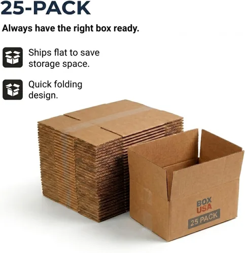 Miniatura 6 de BOX USA Cajas de envío medianas de 12 pulgadas de largo x 9 pulgadas de ancho x 5 pulgadas de alto, paquete de 25 cajas de cartón corrugado