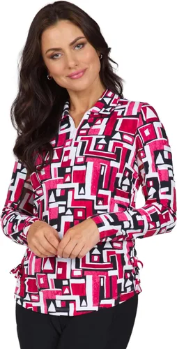 Miniatura 5 de IBKUL Athleisure Wear 48543 - Polo de manga larga con protección solar UPF 50+ Icefil Cooling Tech Jennifer Print de longitud ajustable