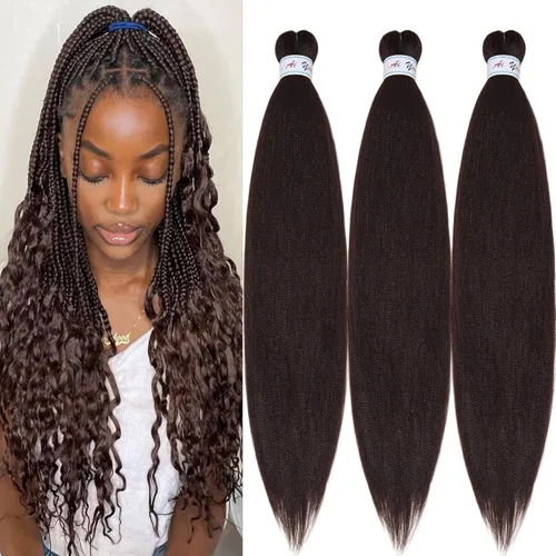 Miniatura 40 de Cabello para Trenzar Naranja Jengibre Pre-Estirado Kanekalo Cabello para Trenzar Pre-estirado 26 pulgadas Extensiones de Cabello Sintético