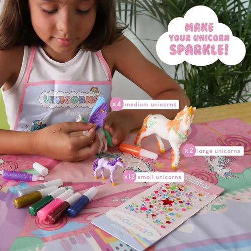 Miniatura 5 de BONNYCO Regalos de unicornios para niñas, kit de pintura con 18 figuras, pintura para niños con brillo en la oscuridad. Juguetes para niñas de 3, 4