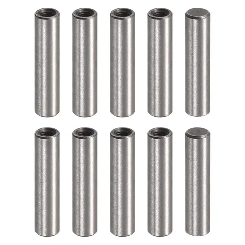 Miniatura 12 de uxcell Pasador de rosca interna M3 10 unids 0.157x0.630 in biselado plano acero al carbono cilíndrico pin cama estantería dispositivos metálicos