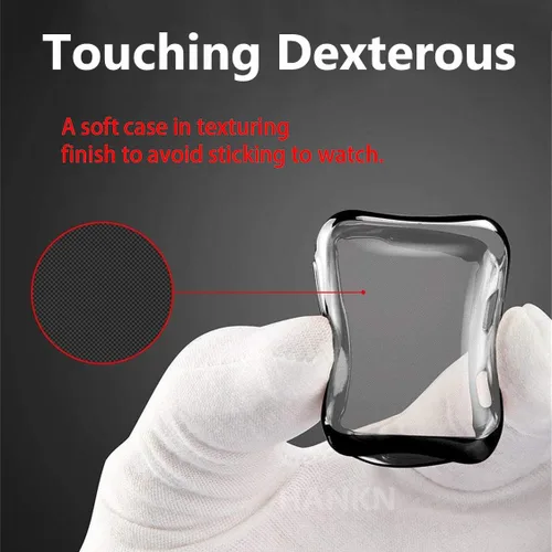 Miniatura 2 de Paquete de 4 fundas compatibles con Apple Watch Series 9/8/7 – protector de pantalla de 1.614 pulgadas, TPU suave, cobertura completa, chapada, a