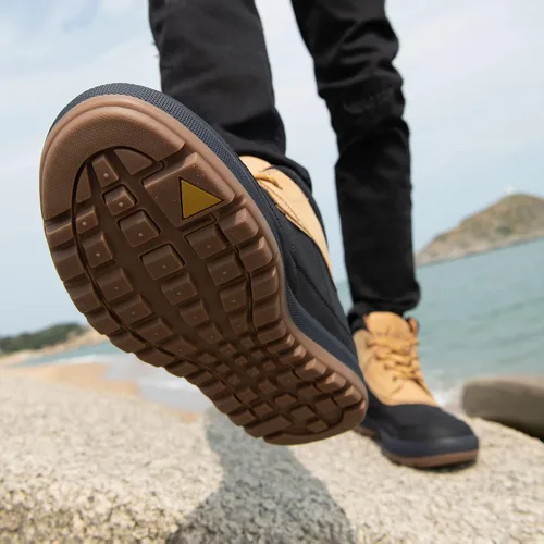 Miniatura 8 de Botas Oxford de cuero a la moda para hombre, botas de tobillo casuales de media caña para hombre