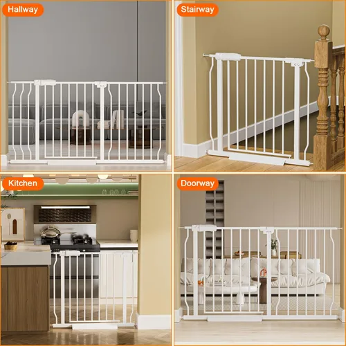Miniatura 5 de HOOEN - Puerta de bebé extra ancha para escaleras, puertas, pasillos, puerta de tensión, puerta de bebé, caminar a través de puertas para niños