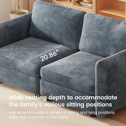 Miniatura 5 de Guyii Sofá Loveseat grande de 2 piezas, moderno asiento doble con cojines profundos, sofá convertible de 2 plazas para sala de estar, espacio