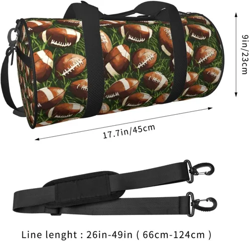 Miniatura 2 de Large Duffle Bag for Travel - Retro American Football Print Gym Bag for Women Men, Travel Foldable Bags for Women Men with Zippered Multiple Pockets