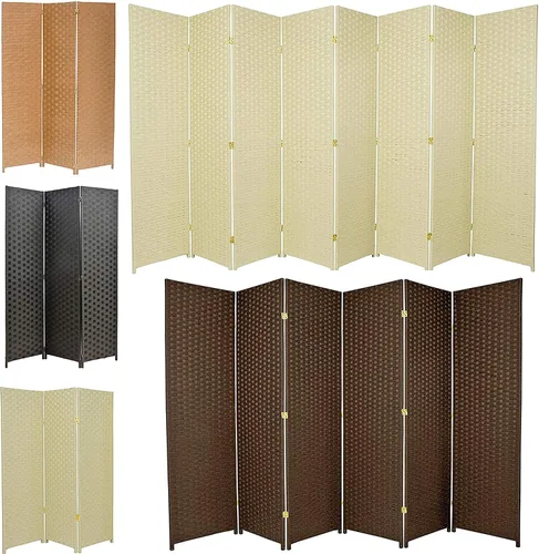 Legacy Decor Divisor tejido bambú del sitio del panel, pantalla de división de privacidad, color beige del panel 3