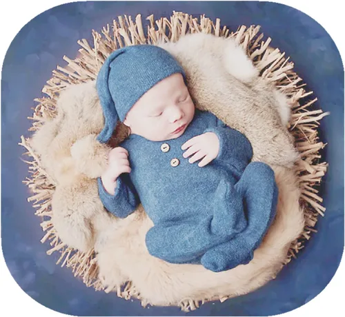 Accesorios de fotografía para recién nacidos, trajes para niños y niñas, gorro y mameluco con pies, conjunto de disfraz para sesión de fotos