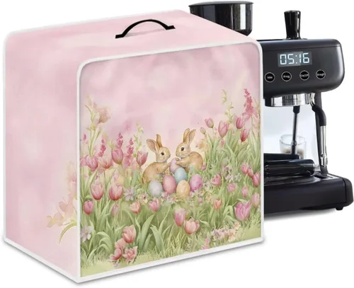 Miniatura 18 de Cubiertas para máquina de café con mango superior, resistentes a las manchas, para mezclador, compatible con la mayoría de cafeteras