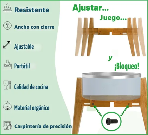 Miniatura 6 de Soporte para Cuencos de Perros (14 Pulgadas de Alto) - Ideal para Razas Grandes, Usar para Elevar y Alzar Platos de Mascotas, Fuentes de Agua