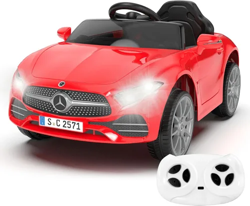 Miniatura 10 de Auto de paseo para niños de 12 V con control remoto de 2.4 G, automóvil eléctrico alimentado por batería, puertas dobles, cinturón de seguridad, luz