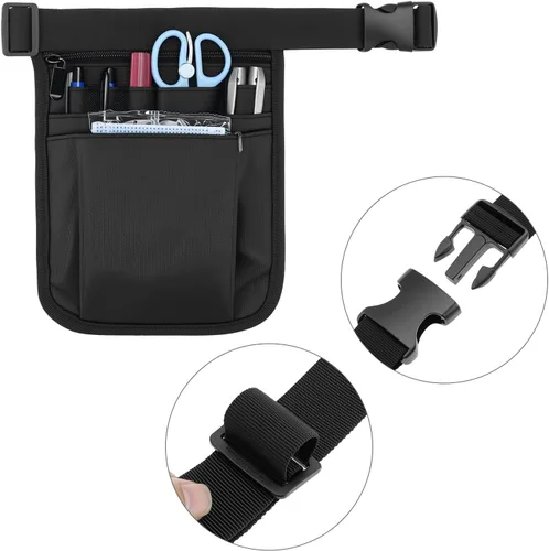 Miniatura 3 de QWORK Cinturón Organizador Médico, Bolsa de Almacenamiento para Enfermeras, Bolsa de Cintura Bolsillo para Tijeras Médicas Kit de Herramientas