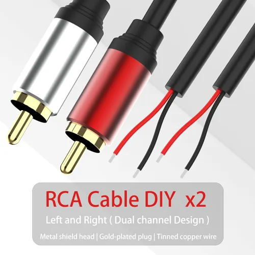 Miniatura 5 de HIEbee Cable de altavoz de 1 pie RCA macho conector adaptador a cable desnudo extremo abierto Pigtail Audio Video RCA Cable para amplificador