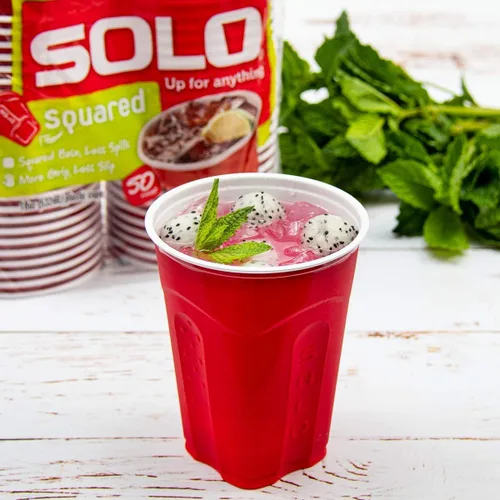 Miniatura 5 de SOLO Cup Company Red Squared Plastic Party, 18 onzas, 200 unidades, 50 unidades (paquete de 4)