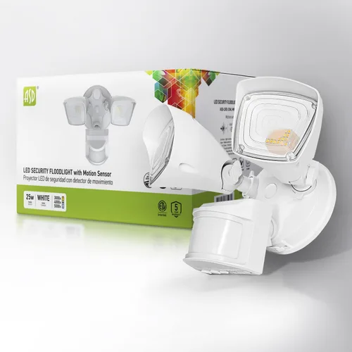 ASD Luz LED de seguridad para exteriores de 25 W, 2500 lm, luz de inundación con sensor de movimiento, 3000 K/4000 K/5000 K, IP65 impermeable,